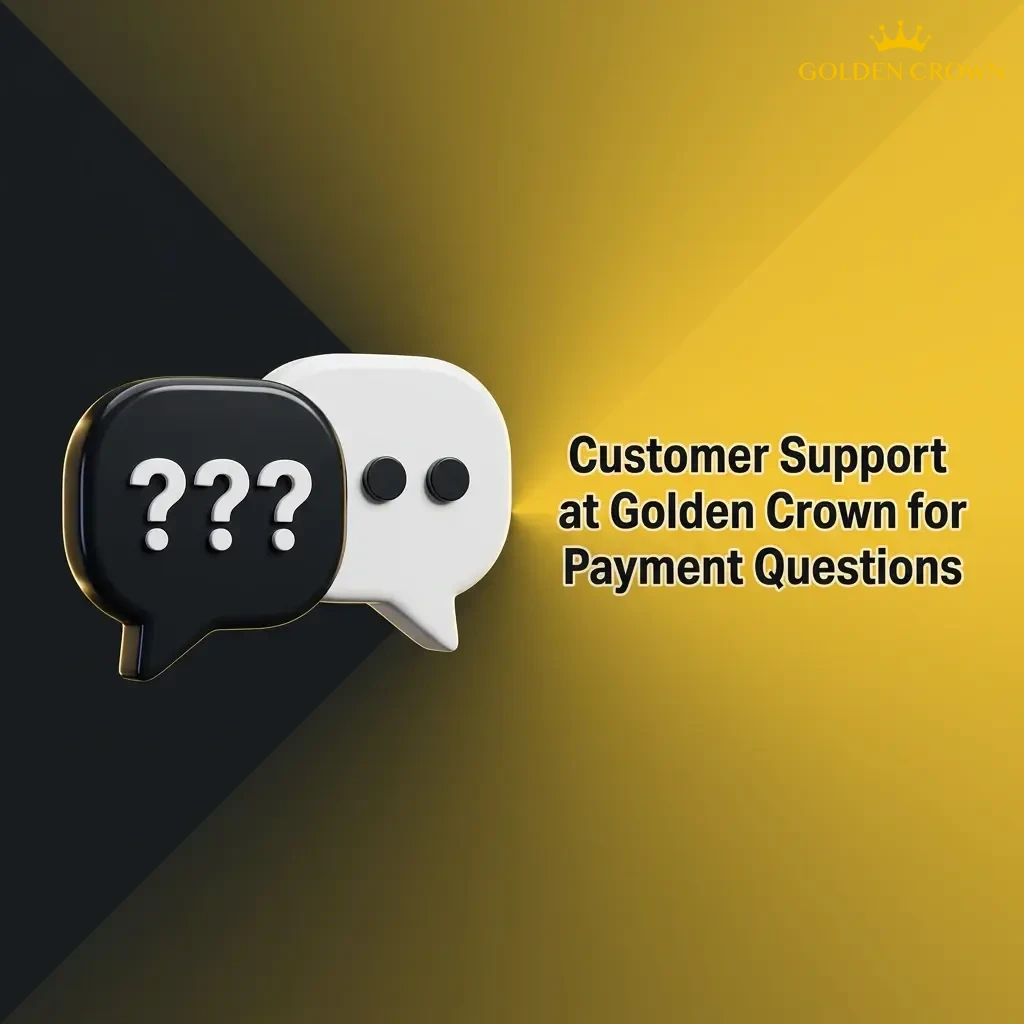 Golden Crown customer support options including live chat, email, and FAQ help center for payment questions