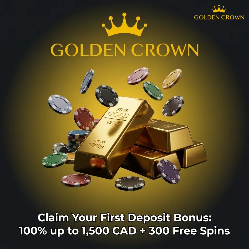 Casino welcome bonus offer showing 100% match up to 1,500 CAD plus 300 free spins for new Canadian players