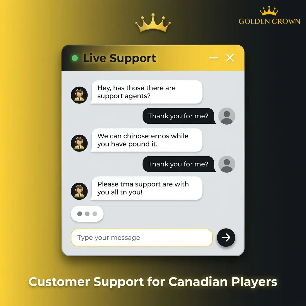 Golden Crown Casino customer support channels showing live chat and email contact options for Canadian players