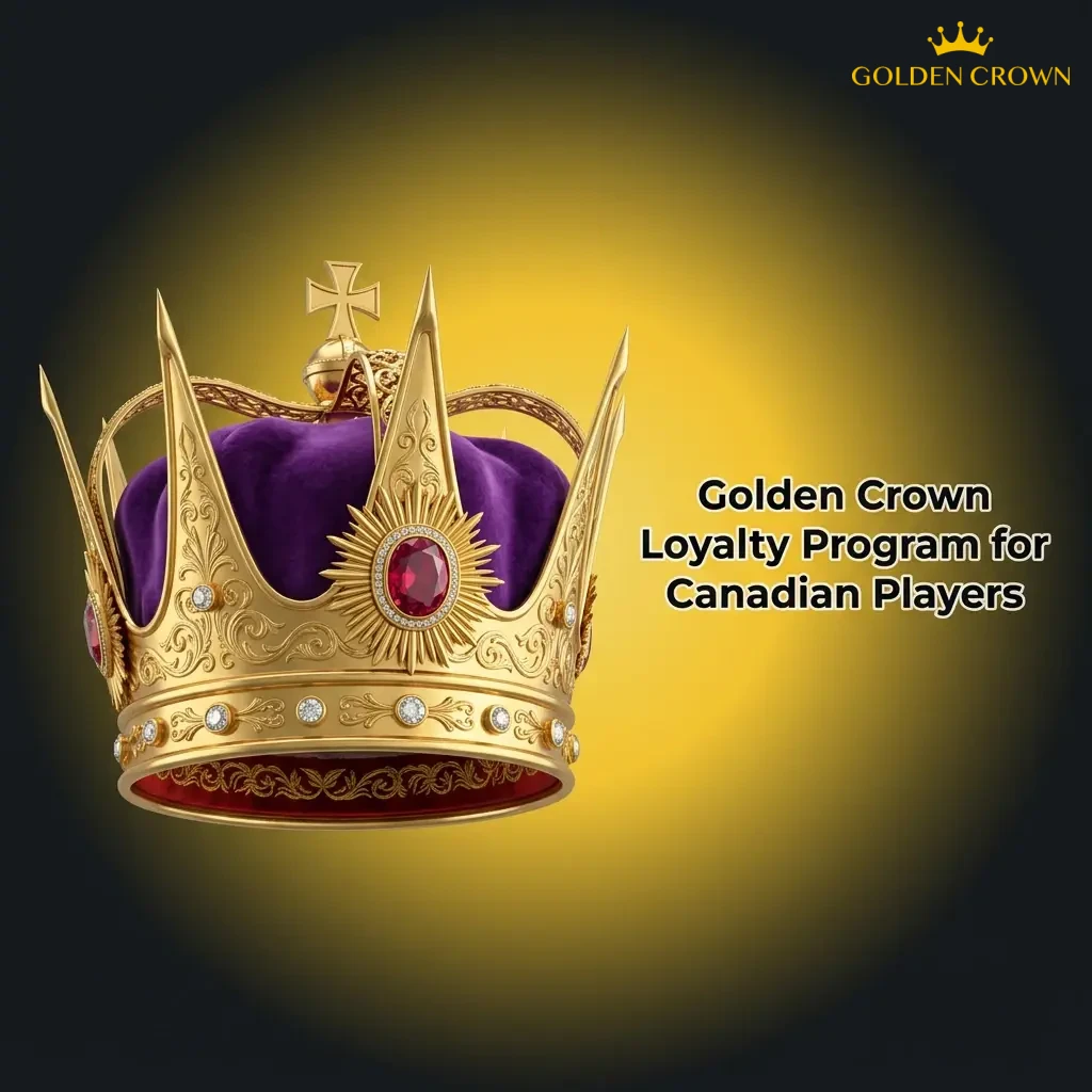 Golden Crown loyalty program tier table showing Bronze to Diamond levels with points required and rewards for Canadian players.