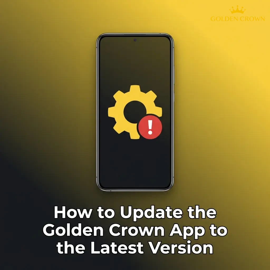 Smartphone screen showing Golden Crown PWA auto-updating with a progress indicator and app icon