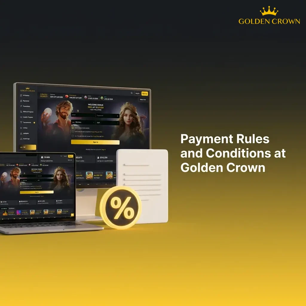 Canadian player reviewing payment rules and withdrawal conditions at Golden Crown online casino