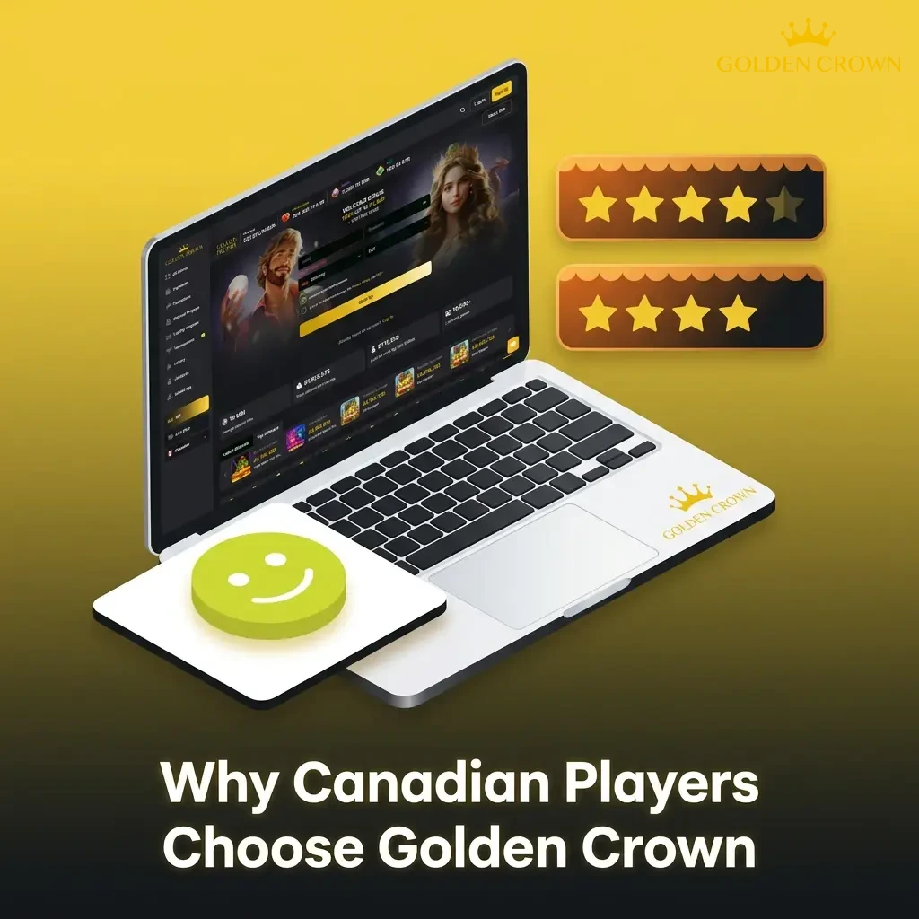 Canadian players enjoying Golden Crown Casino with Interac payments, CAD accounts, and 5000+ games on mobile